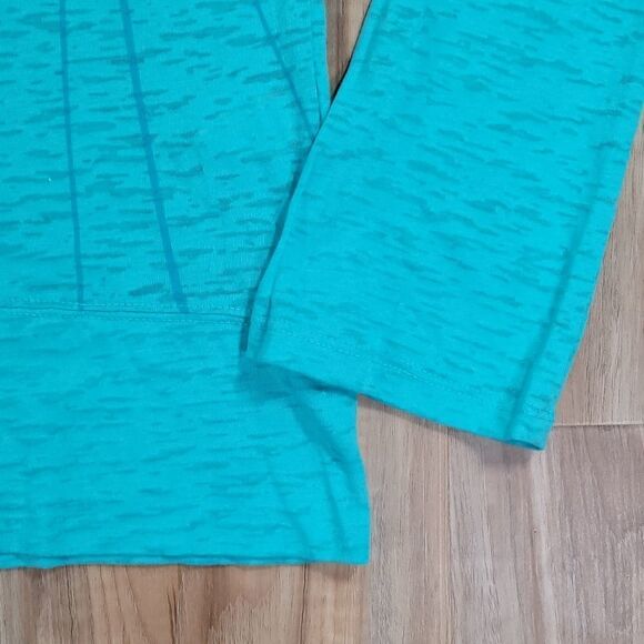 💜Roxy Turquoise Vneck Burnout Long Sleeve Top Large - Picture 6 of 10